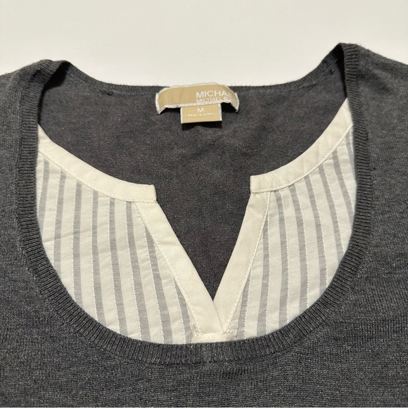 MICHAEL Michael Kors NWT Gray Faux Layered Sweater SZ M - Picture 4 of 6